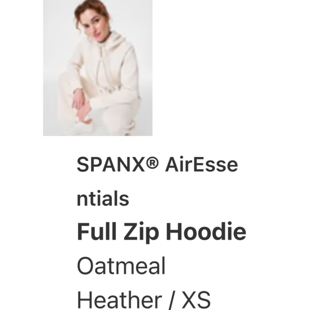 SPANX Oatmeal Zip-Up Hoodie Air Essentials